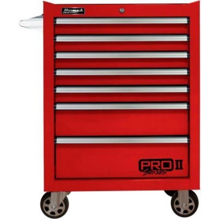 HOMAK Homak Pro II Series 27"W X 24-1/2"D X 39"H 7 Drawer Red Roller Tool Cabinet RD04027702